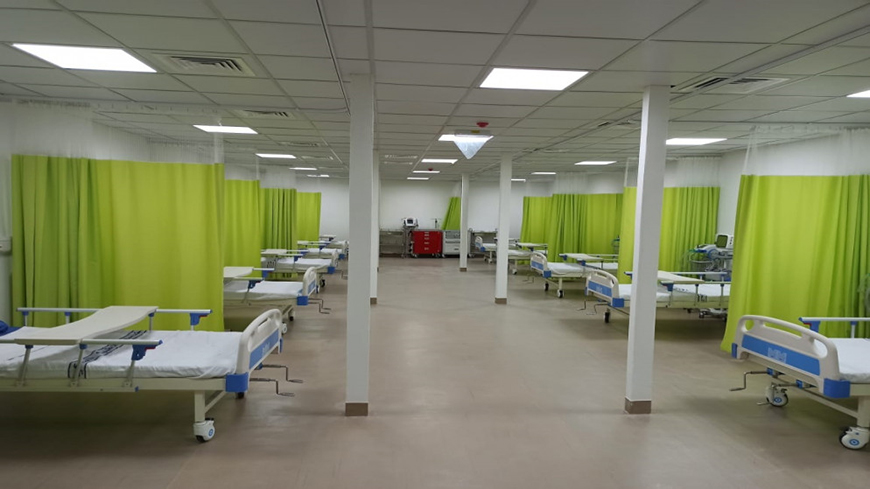 The first military field hospital at Prince Hashem Hospital in Zarqa commenced work on Monday (Petra photo)